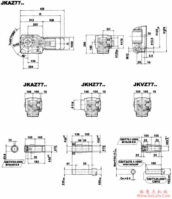 JK77..-JKVZ77..型减速电机外形安装尺寸(图5)