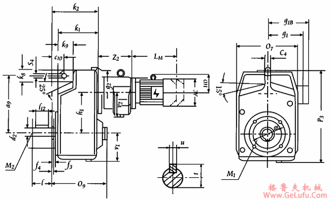 YCPJ160+VU2-YCPJ290+VU8  轴伸式加附加级联接安装及外形尺寸(图2)