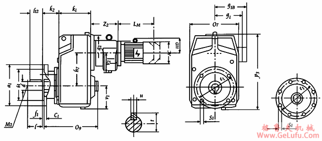 YCPJ160F-YCPJ290F+VU8  轴伸法兰式加附加级联接安装及外形尺寸 (图2)