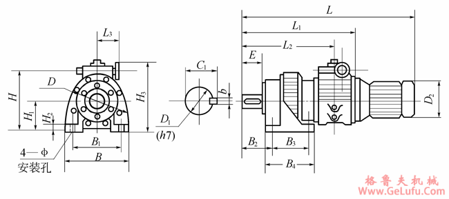 URX系列-B系列组合的外形及安装尺寸(图2)