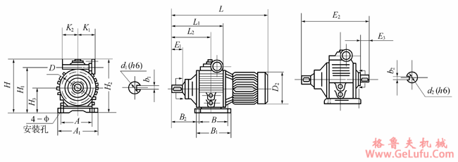 URX（卧式）系列外形及安装尺寸(图2)