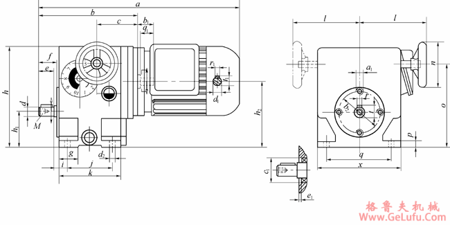 GPZH系列卧式安装的基本型变速机的外形及安装尺寸(图2)