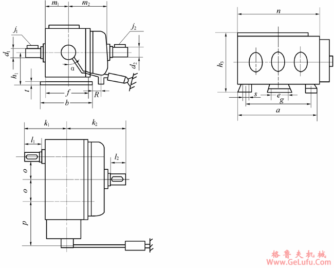 PU系列张力自动调整无级变速机外形安装尺寸(图2)