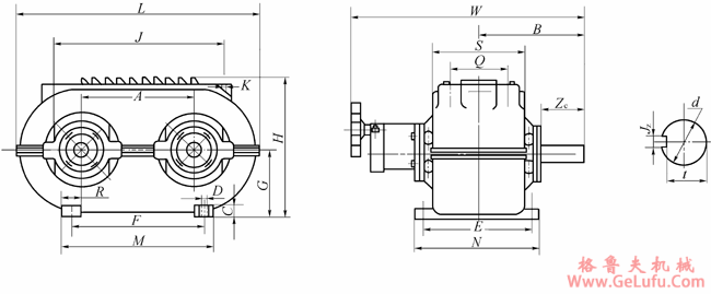 MWB型带式无级变速机外形及安装尺寸(图2)
