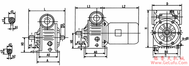 MBW、MBWY基型甲板卧式图及安装尺寸(图2)