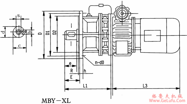 MB系列行星摩擦机械无级减速机MBY-XL外型及机型号(图2)