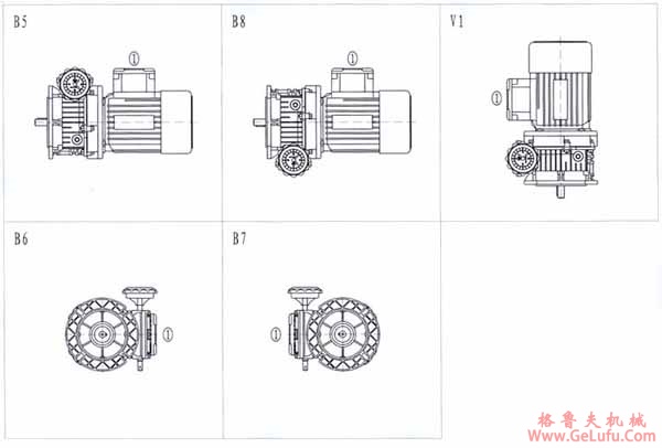 TXF行星锥盘无级变速机安装方位图(图2)
