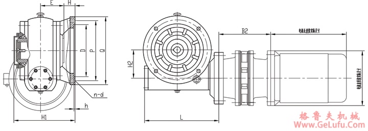 JC型滚轮架专用减速机外型及安装尺寸(图2)