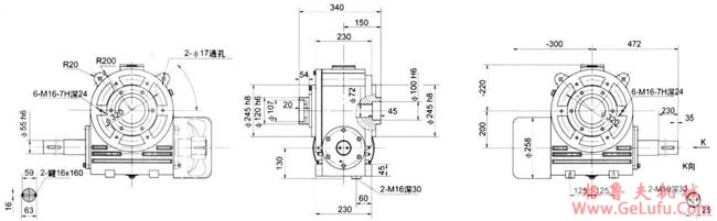 干粉压机专用减速机外形尺寸(图3)