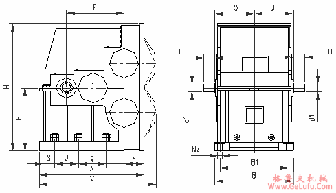 MBYS系列单边双传动磨机减速机外形尺寸(图2)