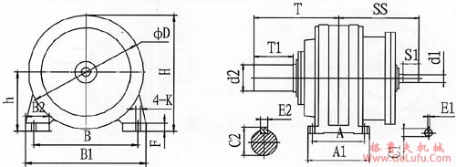 NWY系列三环减速机尺寸图表(图2)