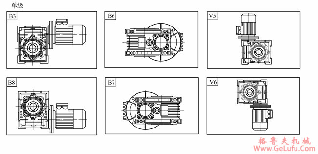 ANRV系列蜗轮蜗杆减速电动机安装形式、附件(图2)