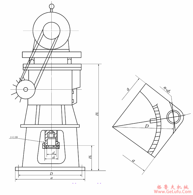 GCWS系列圆弧齿圆柱蜗杆减速机外形及安装尺寸(图4)