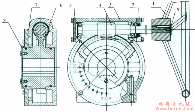 XGJ系列含轴承单级阀门减速机结构简介及外形安装尺寸(图2)