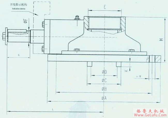 XB系列多回转阀门减速机外形及安装尺寸 (图2) XB系列多回转阀门减速机外形及安装尺寸 (图2)