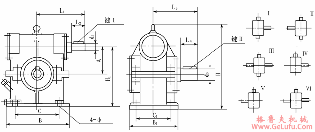 WSJ80、WSJ100、WSJ120、WSJ180外形尺寸、安装尺寸及装配型式(图2)