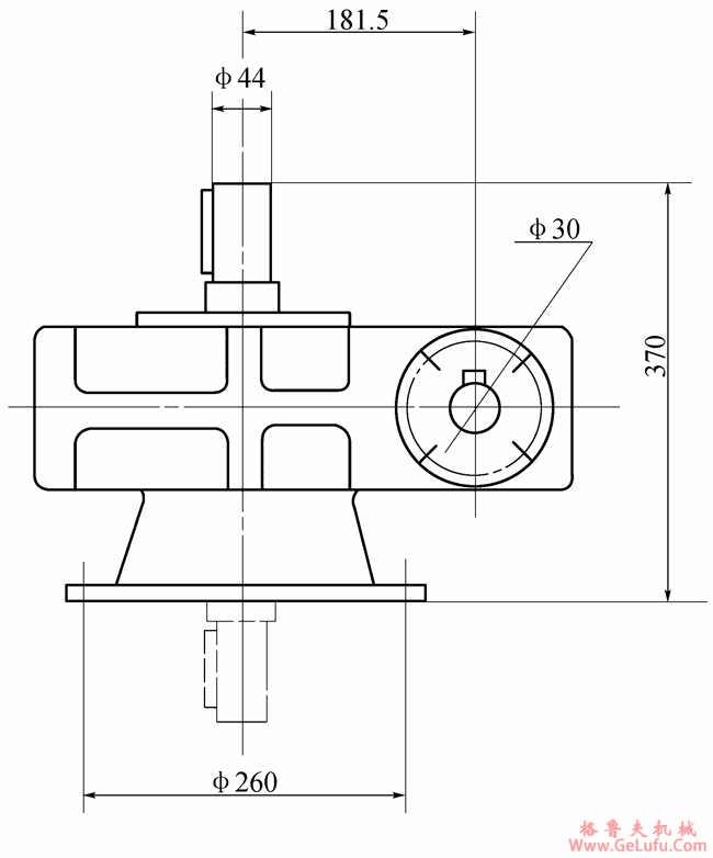 QT-181型塔机用蜗轮减速机外形及安装尺寸(图2)