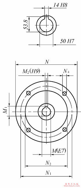 VF150..P系列蜗轮蜗杆减速机外形及安装尺寸(图3)