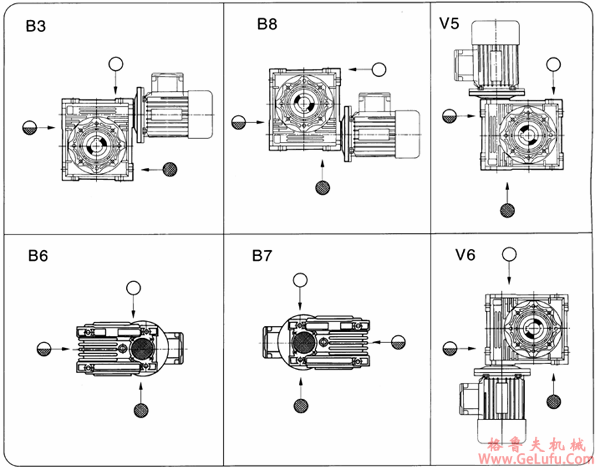A球微型蜗杆减速机安装型式(图2)