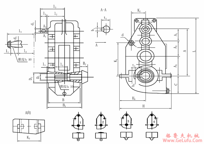ZSC（A）320、ZSC（A）400、ZSC（A）600、ZSC（A）650、ZSC（A）800减速机外形及安装尺寸(图2)
