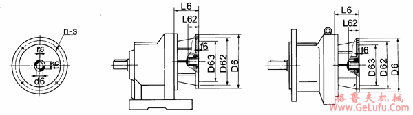 CE32、CE42、CE62、CE72、CE82、CE92、CE102、二级斜齿轮减速机连接法兰尺寸(图2)