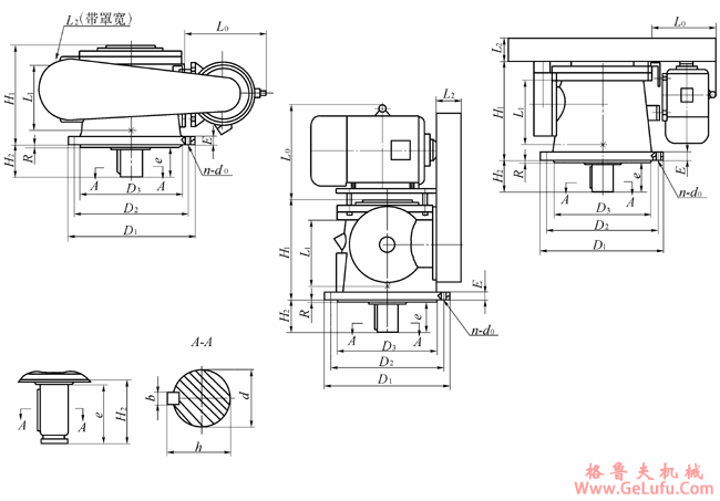 ZLSA系列螺旋锥齿轮减速机主要尺寸(图2)