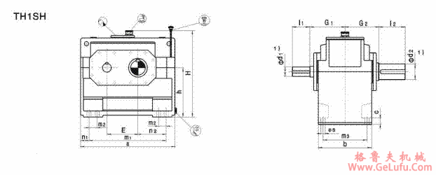 TH1SH型平行轴减速机单级传动卧式安装(图2)