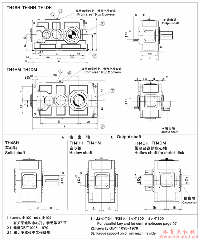 TH4.H、TH4.M型平行轴减速机单级传动卧式安装(图2)