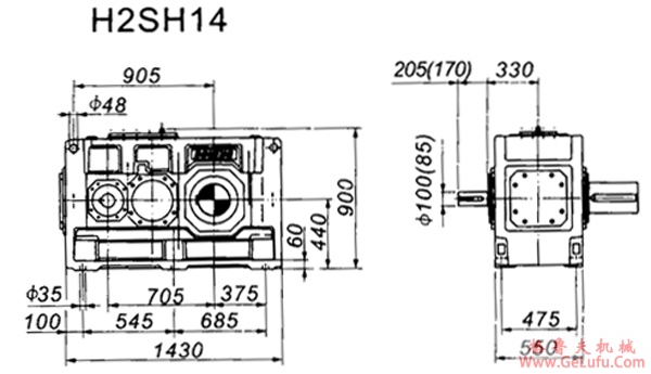 H2SH系列外型及安装尺寸图(图6)