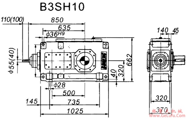 B3SH系列外型及安装尺寸图(图4)
