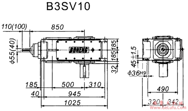 B3SV系列外型及安装尺寸图(图4)