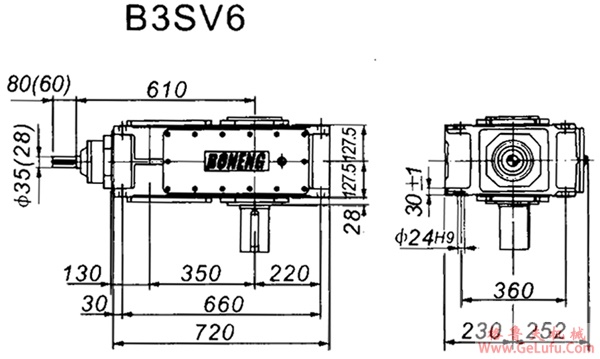 B3SV系列外型及安装尺寸图(图2)