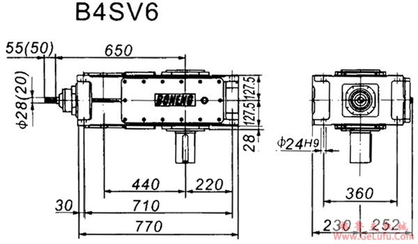 B4SV系列外型及安装尺寸图(图2)