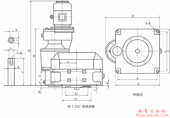 DZC200、DZC250、DZC300、DZC400、型减速机主要尺寸(图2)