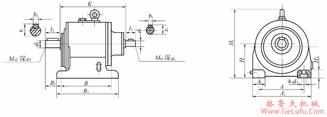 TZL112、TZS112、TZL140、TZS140、TZL180、TZS180、TZL225、TZS225、TZL250、TZS250、TZL265、TZS265、TZL300、TZS300、TZL355、TZS355、TZL375、TZS375、TZL425、TZS425、型减速机外形尺寸（JB/T7000-1993）(图2)
