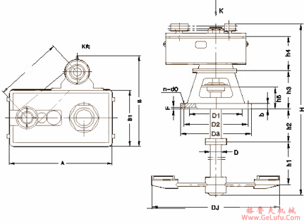 GOJ型硬齿面齿轮减速机外形尺寸(图2)