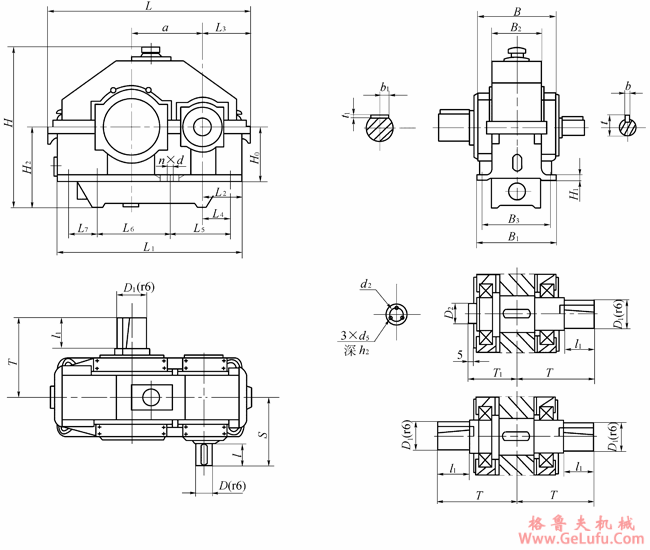 JPT型渐开线圆柱齿轮减速机型式及尺寸（JB/T10244-2001）(图4)