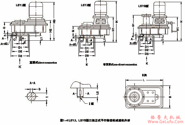 LPYB/J、LSYB/J型立式平行轴硬齿面齿轮减速机外形尺寸(图3)