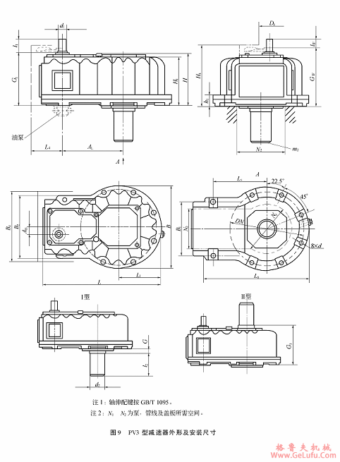 PV3型减速机外形及安装尺寸(图2)