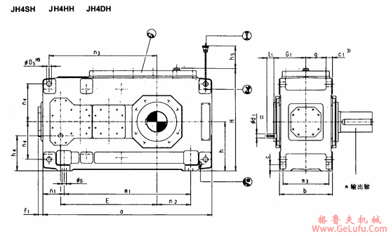 JH4.H型平行轴工业齿轮箱外形及安装尺寸(规格7...12)(图2) JH4.H型平行轴工业齿轮箱外形及安装尺寸(规格7...12)(图2)