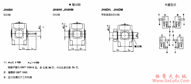 JH4.H、JH4.M型平行轴工业齿轮箱外形及安装尺寸（规格13...12）(图3)
