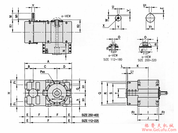 TEX-2P齿轮减速机外形及安装尺寸(图2)