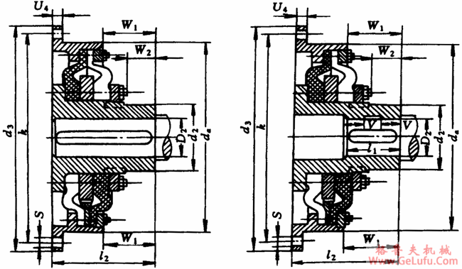 EFG、EFGS皮碗型橡胶高弹性联轴机主要尺寸(图2)