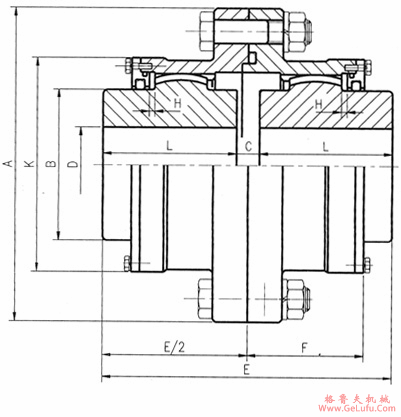 DY-TB型双面啮合联轴机外形及安装尺寸(图2)
