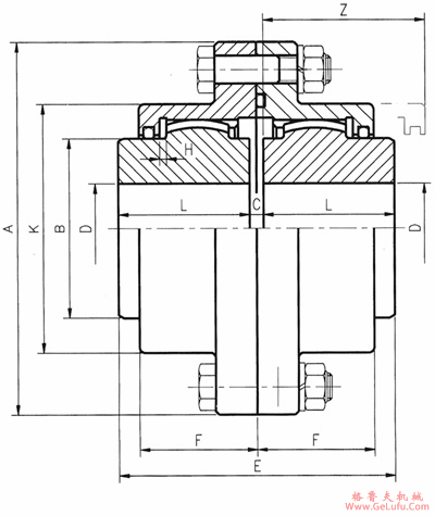DY-SB型双面啮合联轴机外形及安装尺寸(图2)