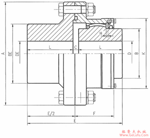 DY-CB型单面啮合联轴机外形及安装尺寸(图2)