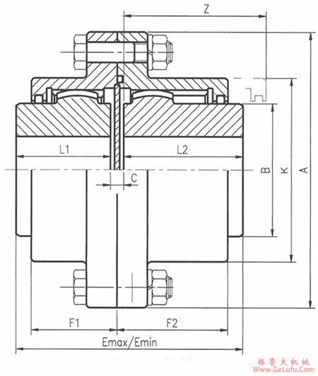 DY-MSB型双面啮合单面滑动联轴机外形及安装尺寸(图2)