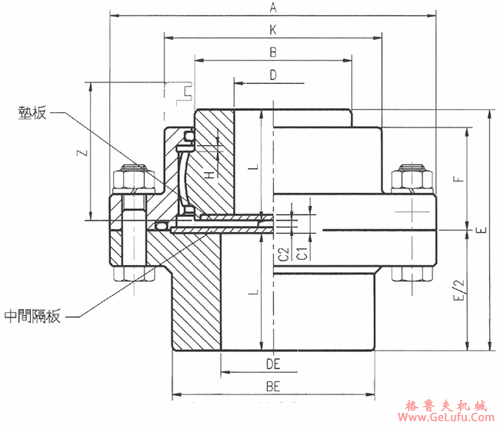 DY-VB型垂直式单面啮合联轴机外形及安装尺寸(图2)