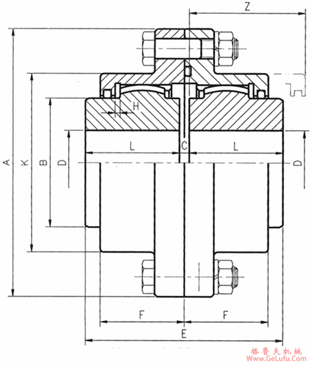DY-NS型双面啮合联轴机外形及安装尺寸(图2)