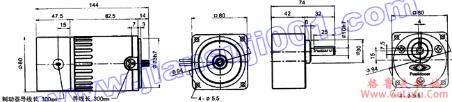 单相电磁刹车马达(出力25W-40W)(图2) 单相电磁刹车马达(出力25W-40W)(图2)